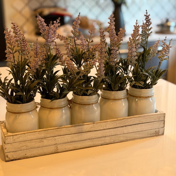 Rustic Lavender Mason Jar Centerpiece - Picture 8 of 9